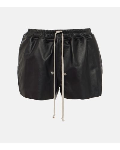 Rick Owens Shorts in pelle - Nero