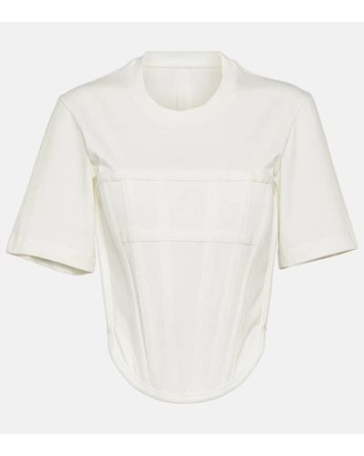 Dion Lee T-shirt Corset in jersey di cotone - Bianco