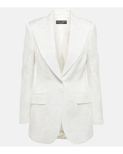 Dolce & Gabbana Blazer Turlington en jacquard - Blanco
