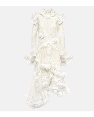 Zimmermann Vestido de fiesta Matchmaker de seda y lino - Blanco