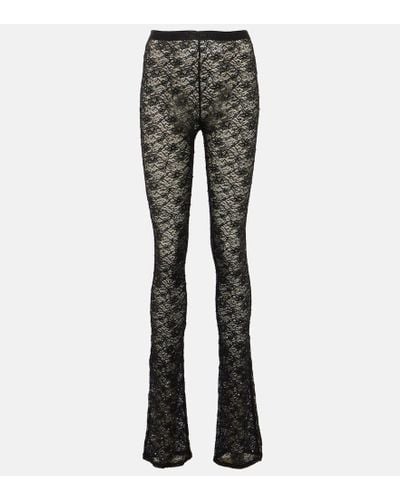 Alessandra Rich High-rise Lace leggings - Gray