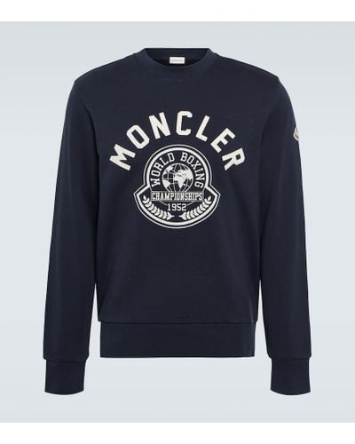 Moncler Sweatshirt aus einem Baumwollgemisch - Blau