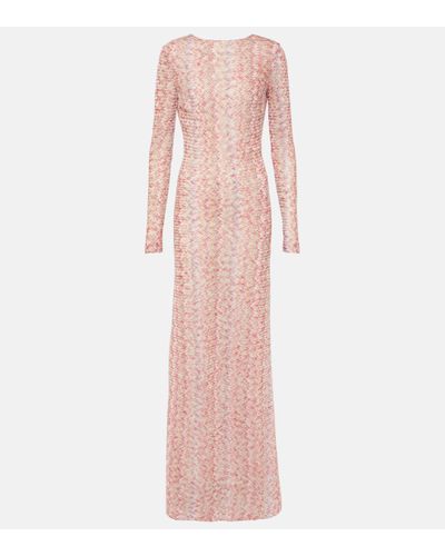 Missoni Robe longue Zig Zag - Rose