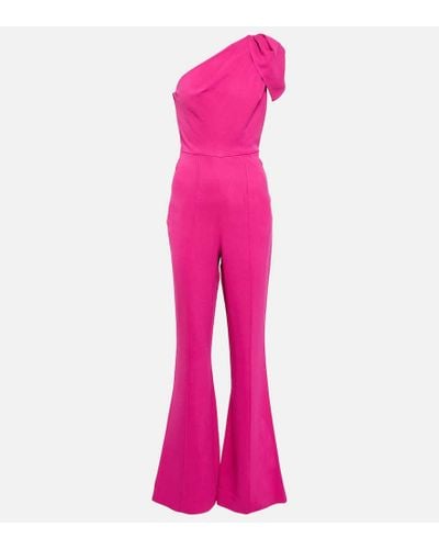 Roland Mouret Asymmetric Crepe Jumpsuit - Pink