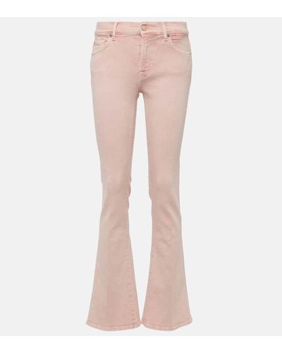 7 For All Mankind Jeans bootcut a vita media - Rosa