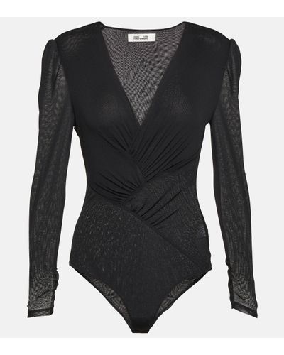 Diane von Furstenberg Constanza Mesh Bodysuit - Black