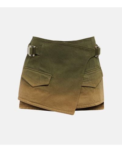 Dion Lee Mini-jupe portefeuille en jean - Vert