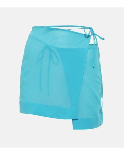 Nensi Dojaka Minifalda wrap asimetrica - Azul