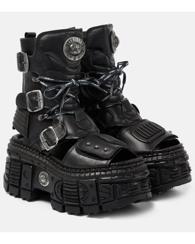 Vetements Leather Platform Boots - Black
