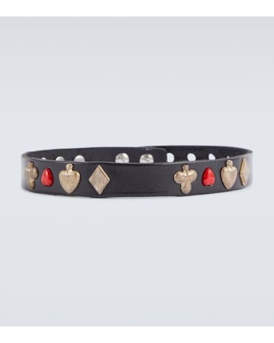 Our Legacy Embellished Leather Choker - Black