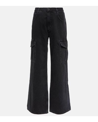 Agolde Minka High-rise Denim Cargo Trousers - Black
