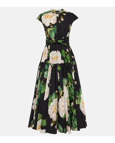 Giambattista Valli Floral Cotton Poplin Maxi Dress - Green