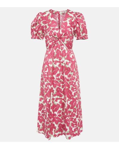 Diane von Furstenberg Heather Floral Cotton Midi Dress - Pink