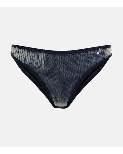 Jean Paul Gaultier Sequined Bikini Bottoms - Blue