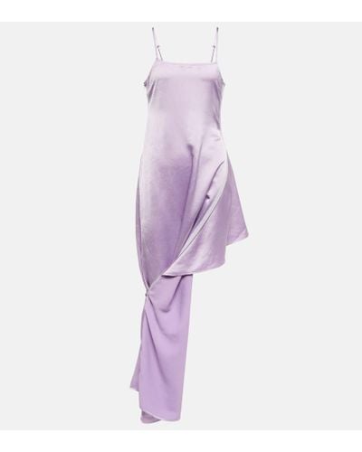 JW Anderson Satin Zip Slip Dress - Purple