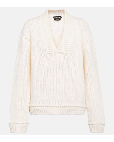 Tom Ford Alpaca And Wool-blend Sweater - White