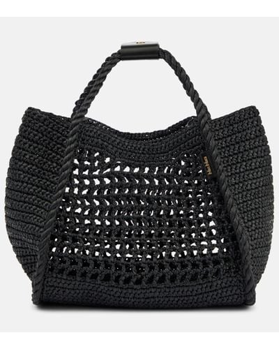 Max Mara Marine Medium Crochet Shoulder Bag - Black