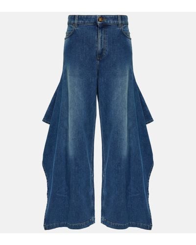 Burberry High-rise Wide-leg Jeans - Blue