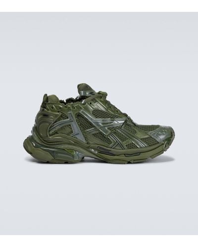 Balenciaga Runner Panelled Low-top Trainers - Green