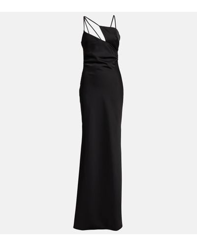 The Attico Melva Asymmetric Maxi Dress - Black