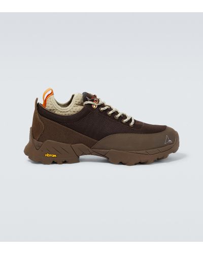 Roa Neal Leather-trimmed Sneakers - Brown