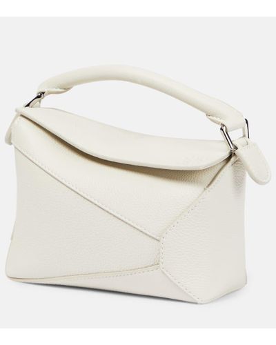 Loewe Bolso al hombro Puzzle Mini de piel - Blanco