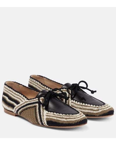 Gabriela Hearst Hays Leather-paneled Crocheted Loafers - Multicolor