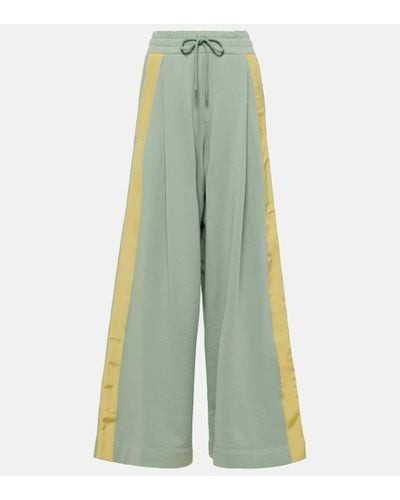 Dries Van Noten Pantalones deportivos anchos de algodon - Verde