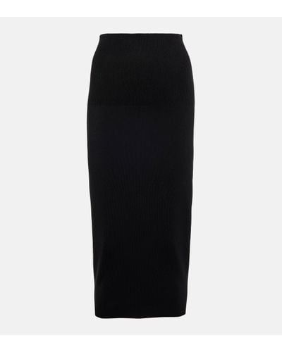 Victoria Beckham Vb Body High-rise Knit Midi Skirt - Black