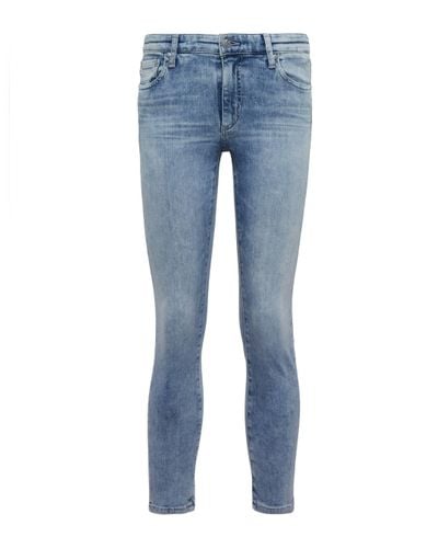 AG Jeans Jean skinny Prima Crop a taille mi-haute - Bleu