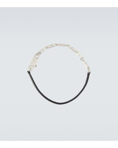 Rick Owens Sterling Silver And Leather Choker - Metallic