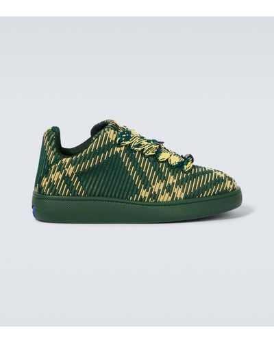 Burberry Check Trainers - Green