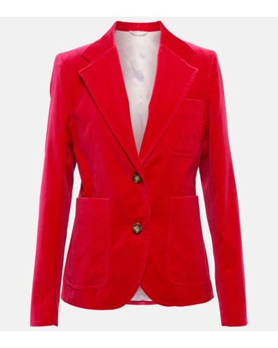 Victoria Beckham Blazer en velours de coton - Rouge