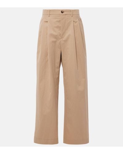 Wardrobe NYC Drill Chino Cotton-blend Wide-leg Trousers - Natural
