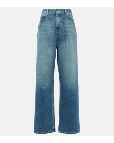 Valentino Jeans rectos de tiro alto - Azul