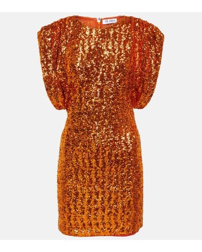The Attico Robe Annie a sequins - Orange