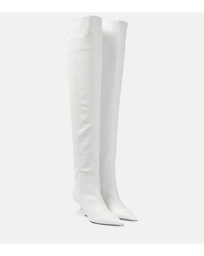 The Attico Cheope Leather Over-the-knee Boots - White
