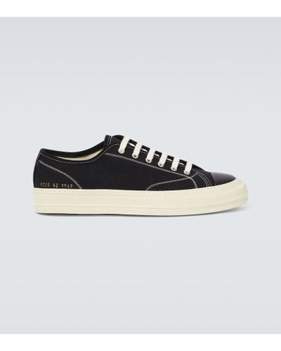 Common Projects Tournament In Canvas Leather-trimmed Sneakers - Black