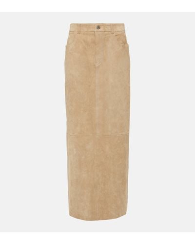 Stouls Beth Suede Maxi Skirt - Natural