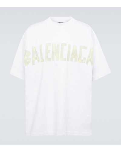 Balenciaga T-shirt Tape Type en coton - Blanc