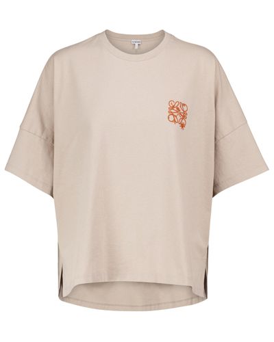 Loewe Anagram Cotton T-shirt in Beige (Natural) - Lyst