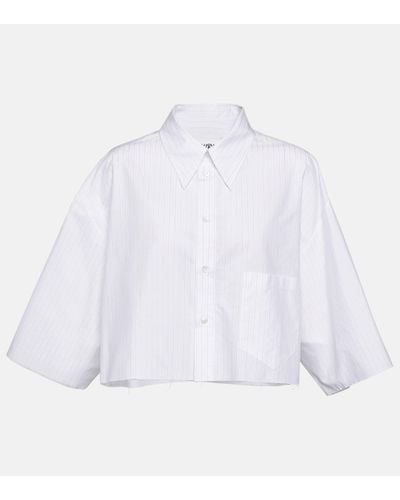 MM6 by Maison Martin Margiela Cotton Cropped Shirt - White