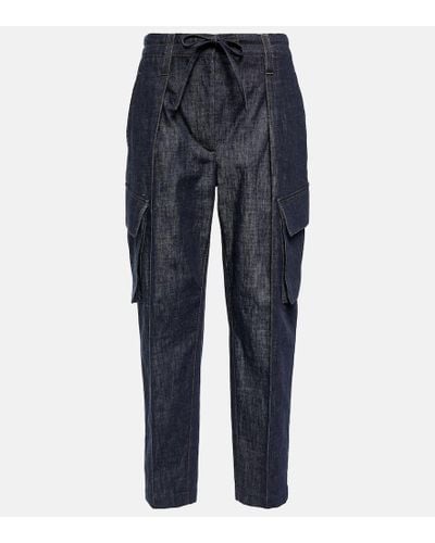 Brunello Cucinelli Jeans tapered de tiro medio - Azul