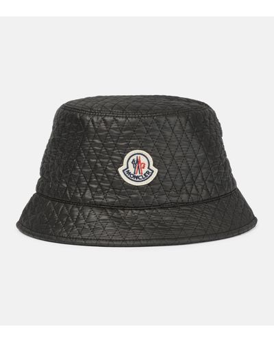 Moncler Logo-patch Quilted Bucket Hat - Black