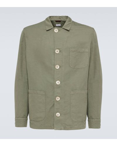 Brunello Cucinelli Linen And Cotton Overshirt - Green
