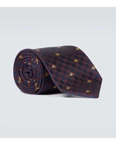 Gucci Cravatta in seta GG - Blu