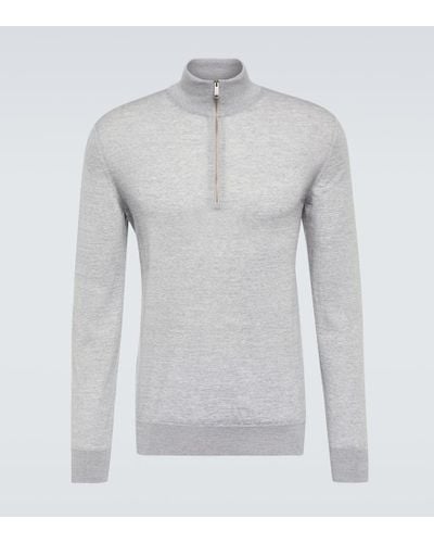 Zegna Wool Half-zip Sweater - Gray
