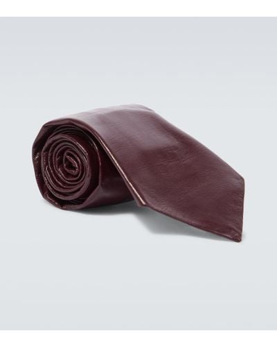 Bottega Veneta Krawatte aus Leder - Lila