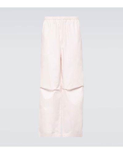 Gucci Weite Hose aus Baumwollpopeline - Pink