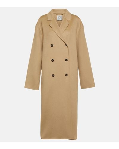 Totême Oversized Double-breasted Wool Coat - Natural